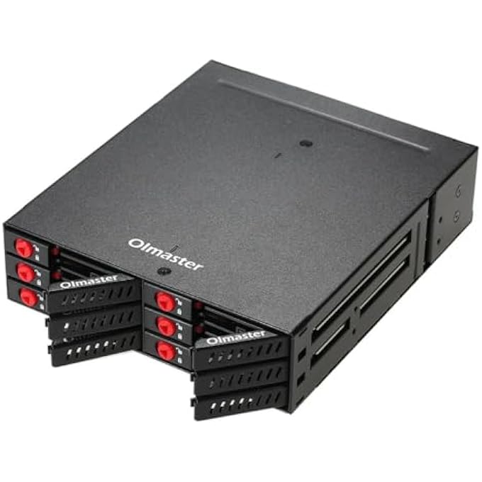 Olmaster 6-BAY EXTERNAL HARD DRIVE ENCLOSURE, 6 BAY 2.5" SATA HDD & SSD REMOVABLE DRIVE ENCLOSURE BACKPLANE CAGE FOR 5.25" BAY, SUPPORTS 7.0 TO 9.5MM SATA 1/2/3 HDD AND SSD(NOT INCLUBE HARD DISK) - Image 1
