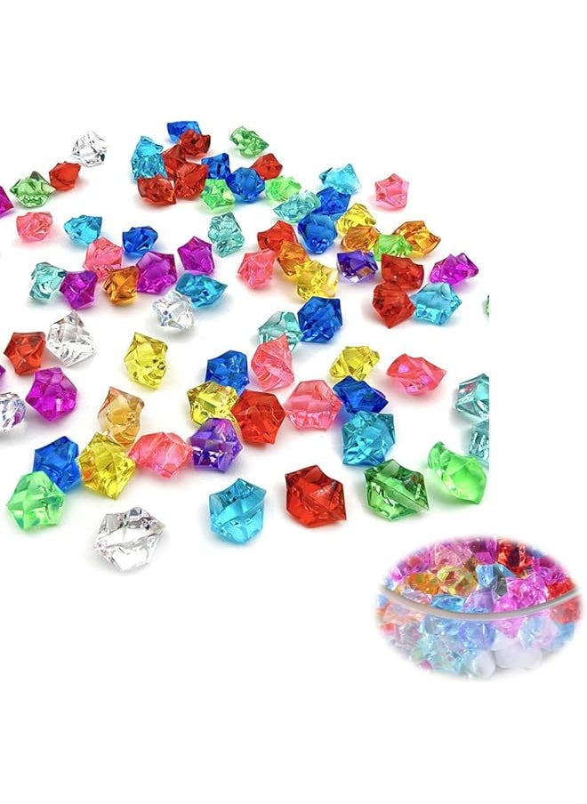 The Bros Colorful Acrylic Fake Ice Rocks, 0.95x14mm Crushed Ice Rocks, Small Plastic Gems for Vase Fillers, Home Table Decorations, and Crafts, About 1200PCS, Random Color  - Image 1