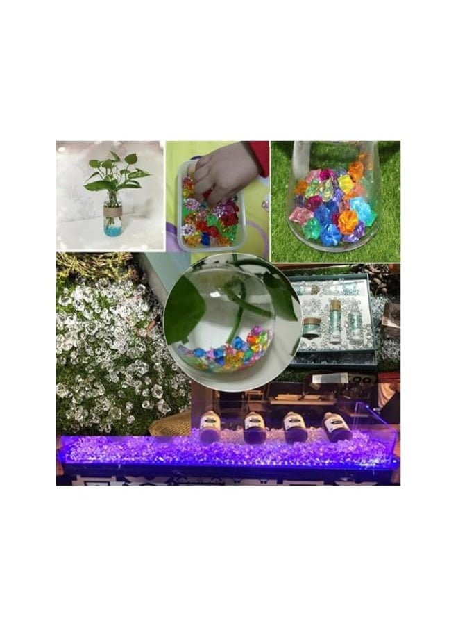 The Bros Colorful Acrylic Fake Ice Rocks, 0.95x14mm Crushed Ice Rocks, Small Plastic Gems for Vase Fillers, Home Table Decorations, and Crafts, About 1200PCS, Random Color  - Image 4