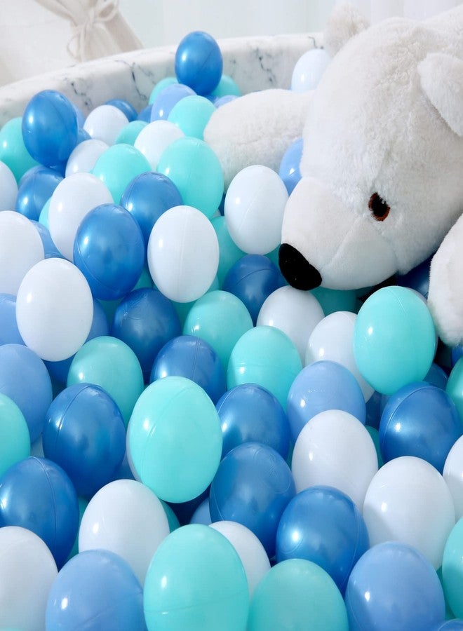 STARBOLO Ball Pit Balls for Kids, Plastic Play Balls Blue Balls for Ball Pits, Baby Pool Water Toys for Baby, Toddlers, Boys Phthalate Free BPA Free, 100pcs with Storage Bag - Image 4