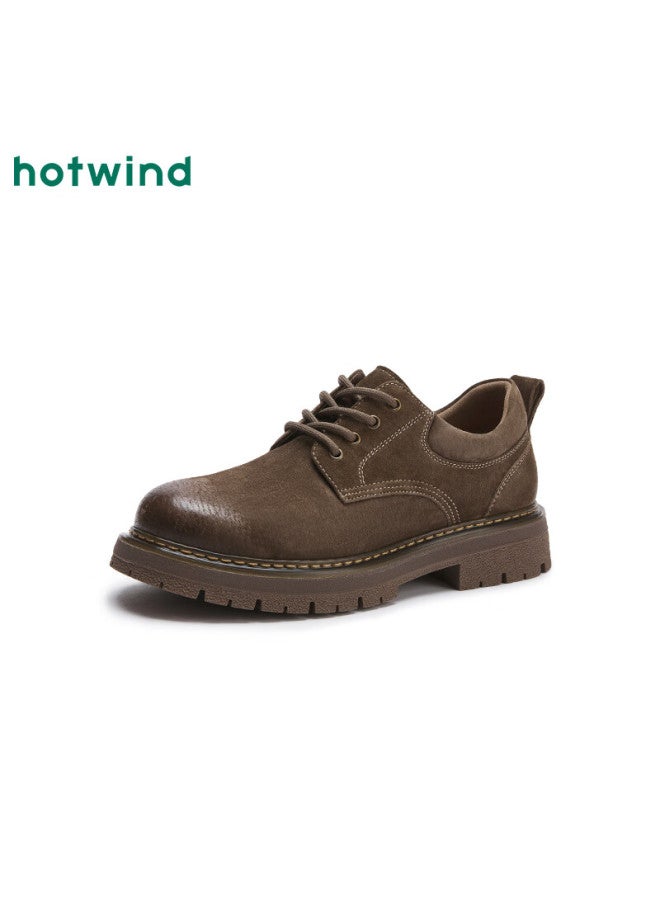 Hotwind Men's Trendy Versatile Work Shoes New Spring Autumn Fashion Retro Outdoor Hiking Casual Shoes - Image 1