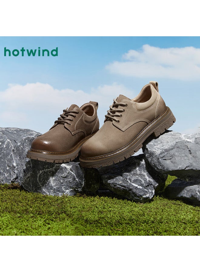 Hotwind Men's Trendy Versatile Work Shoes New Spring Autumn Fashion Retro Outdoor Hiking Casual Shoes - Image 2