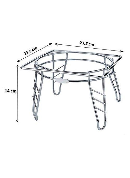 SHREEJIIH SHREEJIIH Stainless Steel Matka Stand Kitchen Rack Steel Chrome Plated Plant Pot Stand  - Image 4