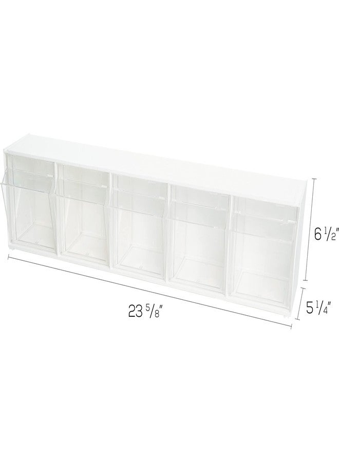Deflecto Tilt Bins, Interlocking 5-Bins, 23" x 5" x 6.5 ", White (20503OP) - Image 5