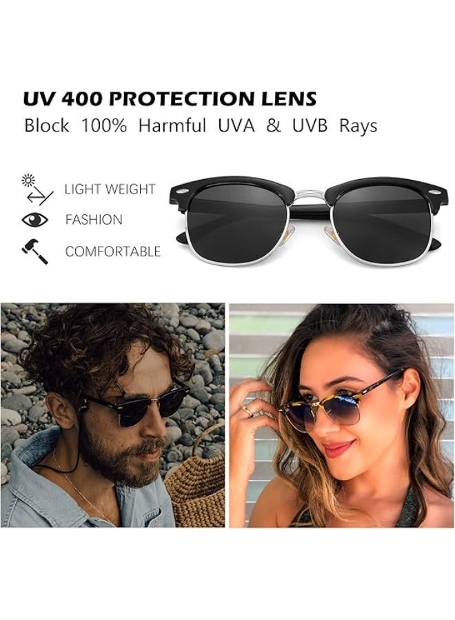 HDCRAFTER Semi-Rimless Polarized Sunglasses UV 400 Protection for Women Men - Image 3