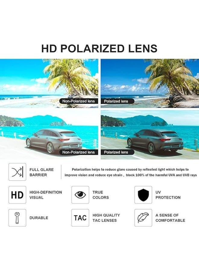 HDCRAFTER Semi-Rimless Polarized Sunglasses UV 400 Protection for Women Men - Image 4