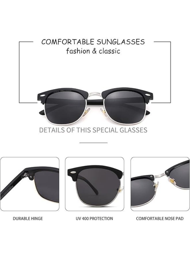 HDCRAFTER Semi-Rimless Polarized Sunglasses UV 400 Protection for Women Men - Image 5