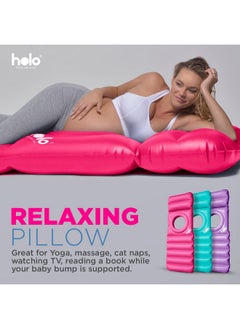 HOLO The Original Inflatable Pregnancy Pillow Full Body Maternity Airbed/Float With Hole For Tummy For Ultimate Sleeping Support & Comfort Say Goodbye To Pregnancy Related Aches And Pains (Pink)  - Image 2