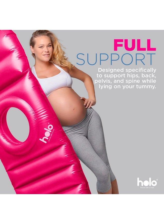 HOLO The Original Inflatable Pregnancy Pillow Full Body Maternity Airbed/Float With Hole For Tummy For Ultimate Sleeping Support & Comfort Say Goodbye To Pregnancy Related Aches And Pains (Pink) - Image 3