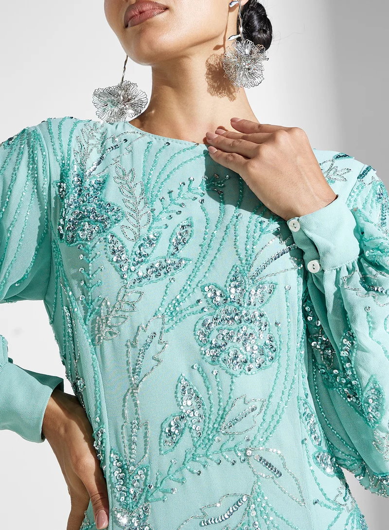 ماري Adiva Embellished Crew Neck Dress
