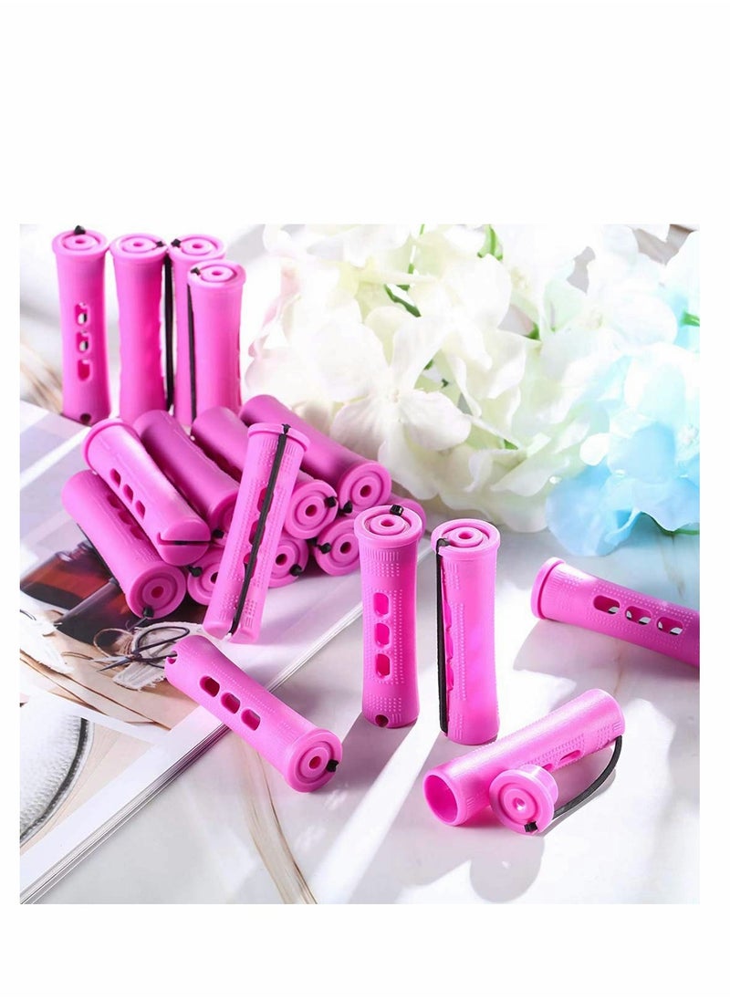 Excefore - Hair Perm Rods,60 Pcs Non-Slip Hair Rollers Plastic Cold Wave Rods Short Curlers Rod with Elastic Rubber Band Perming Rods Curlers Hair Rollers Curlers for Hairdressing Styling - Image 1