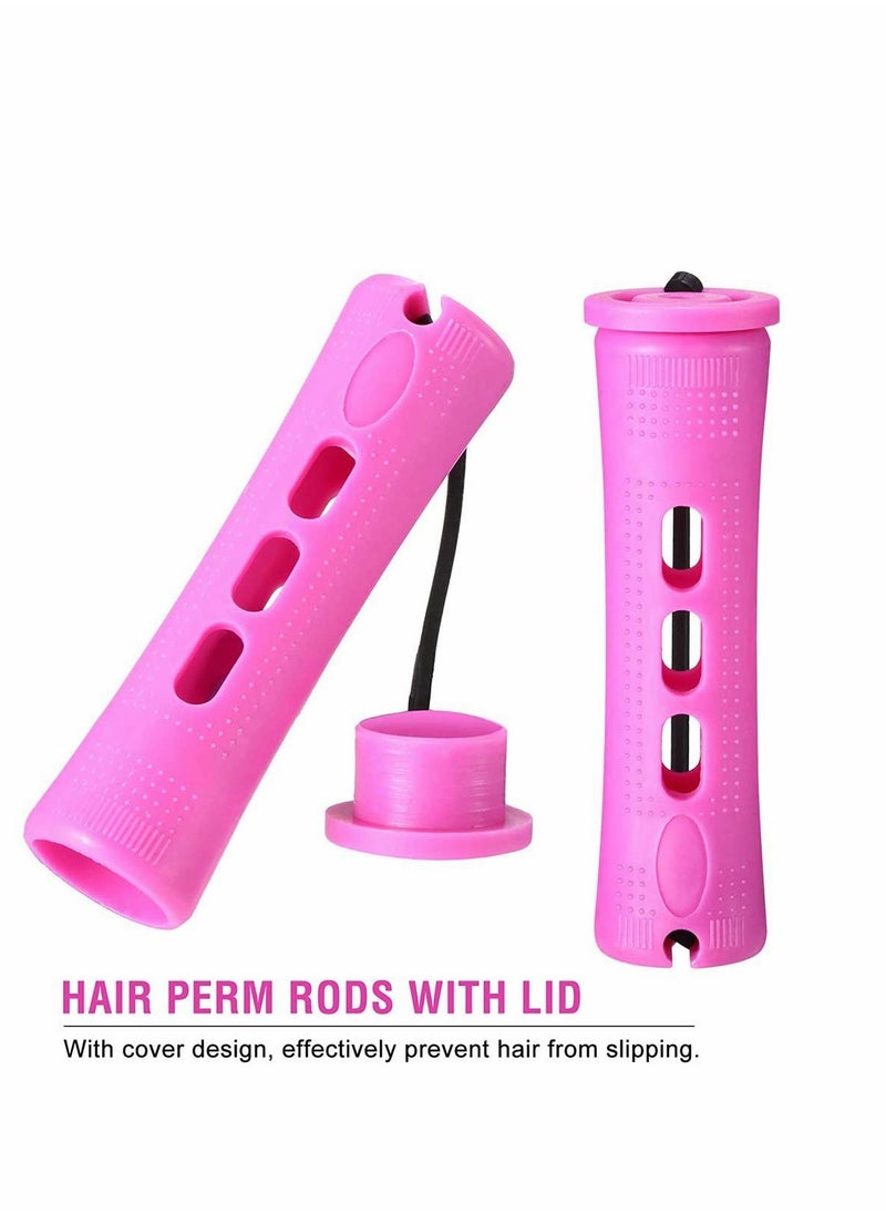 Excefore - Hair Perm Rods,60 Pcs Non-Slip Hair Rollers Plastic Cold Wave Rods Short Curlers Rod with Elastic Rubber Band Perming Rods Curlers Hair Rollers Curlers for Hairdressing Styling - Image 1