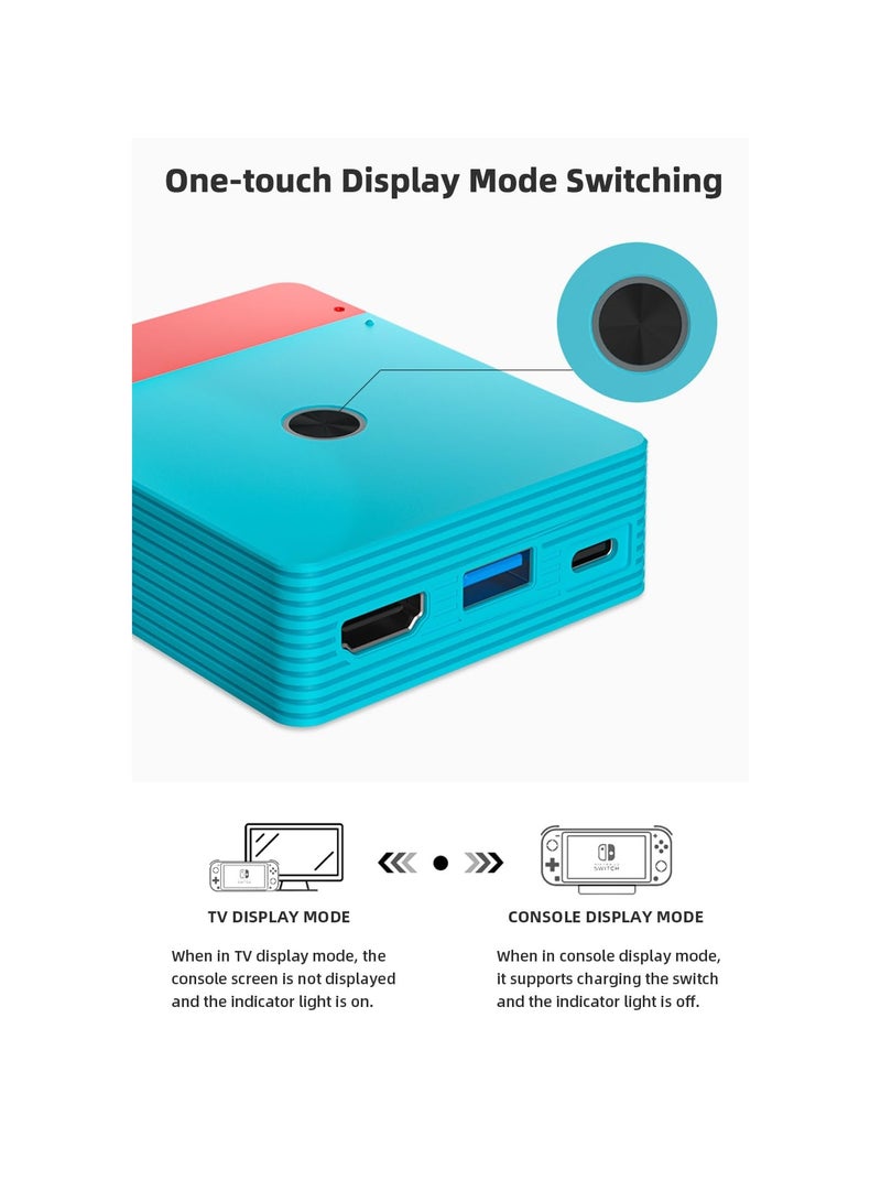 SOLARAE TV Docking Station Fit for Switch/Switch OLED, Portable Charging Dock with 100W USB-C Charging Port, HDMI 2.0 and USB 3.0 Port Replacement Fit for Officia Switch Dock(1 Pack) - Image 2