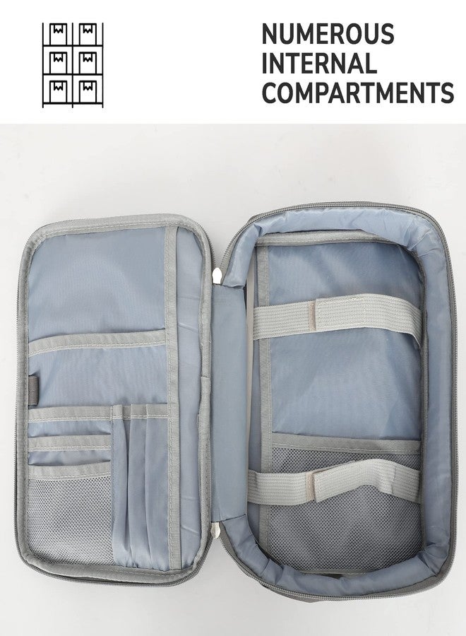 DEHITE Bible Carrying Cases for Women — Bible Cover for Women and Men — Grey Large Size — Bag Fits Books 10.1 X 7.1 X 1.9 in — Pen Slots — Zippered Pocket — Shoulder Strap — Premium Fabric - Image 5