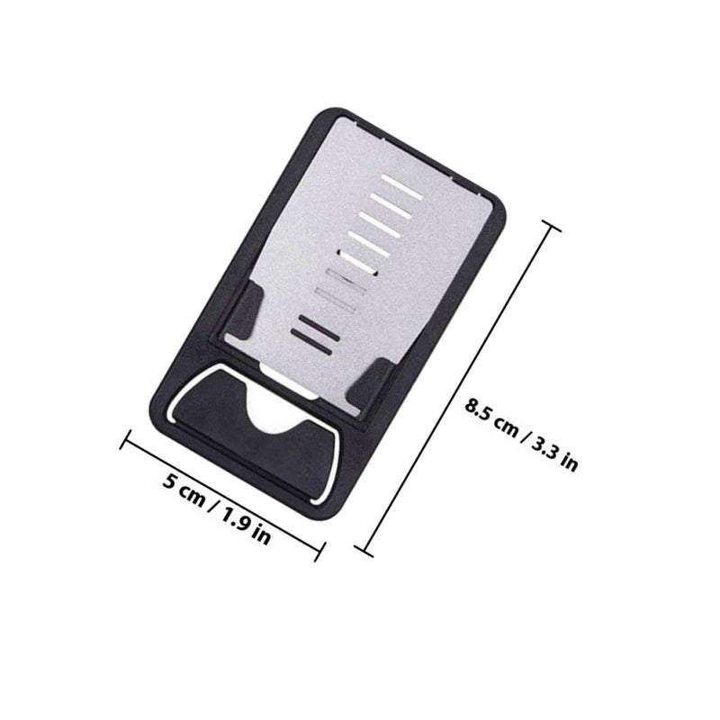 Metal Folding Phone Stand Adjustable Tablet Holder For Mobile Devices Compact Dark Travel Office - Image 3