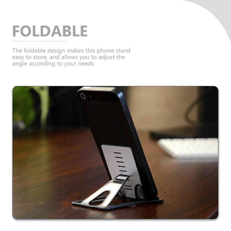 Metal Folding Phone Stand Adjustable Tablet Holder For Mobile Devices Compact Dark Travel Office - Image 5