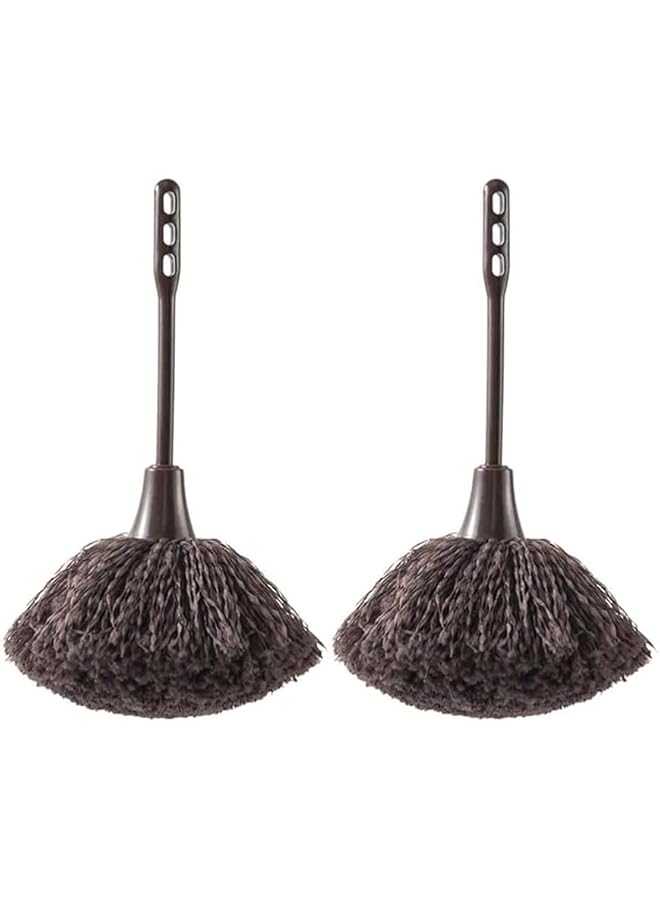 PROMASS 2 Pack Microfiber Delicate Duster, Comfortable Non Slip Handle, Mini Dusting Wand Washable Mini Brush, Washable Dusting Brush for Blinds Kitchen Keyboard Office (Coffee) - Image 1