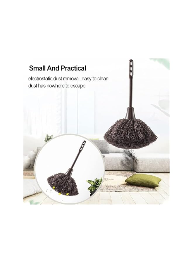 PROMASS 2 Pack Microfiber Delicate Duster, Comfortable Non Slip Handle, Mini Dusting Wand Washable Mini Brush, Washable Dusting Brush for Blinds Kitchen Keyboard Office (Coffee) - Image 2