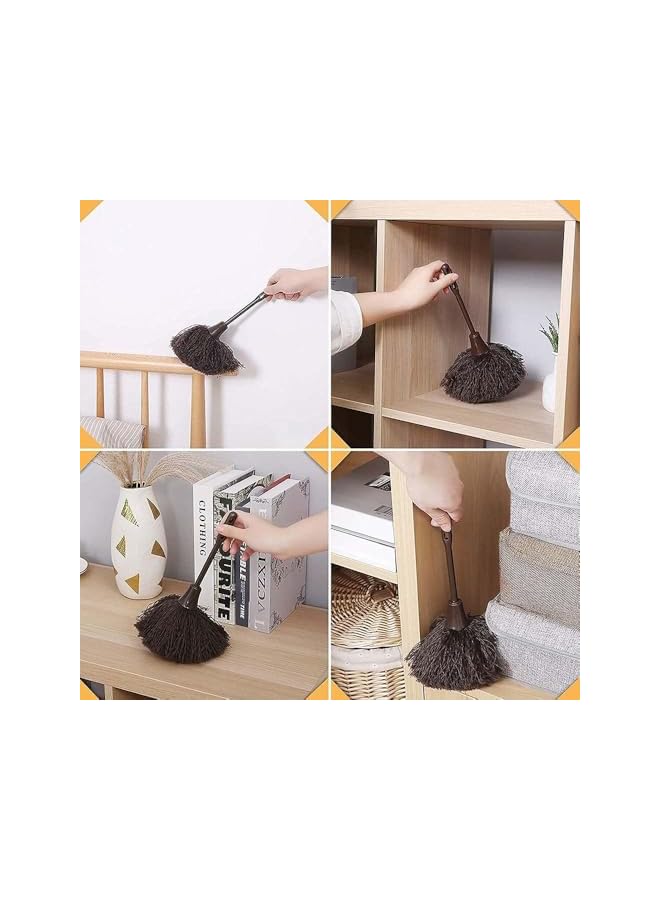 PROMASS 2 Pack Microfiber Delicate Duster, Comfortable Non Slip Handle, Mini Dusting Wand Washable Mini Brush, Washable Dusting Brush for Blinds Kitchen Keyboard Office (Coffee) - Image 4