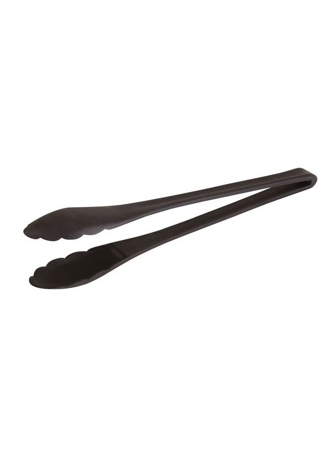 Black Serving Tongs 32cm, PA+ Heat resistant up to 220°C, lightweight, safe for non-stick cookware, dishwasher safe. Italy