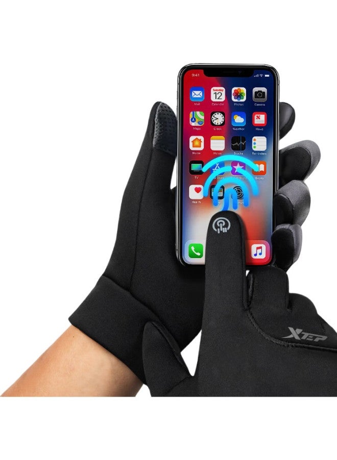 XTEP Cycling Gloves, Winter Warm, For Men And Women, Anti-Freeze, Windproof, Bicycle Leather, Outdoor Sports, Touchscreen Compatible, Ski Gloves - Image 1