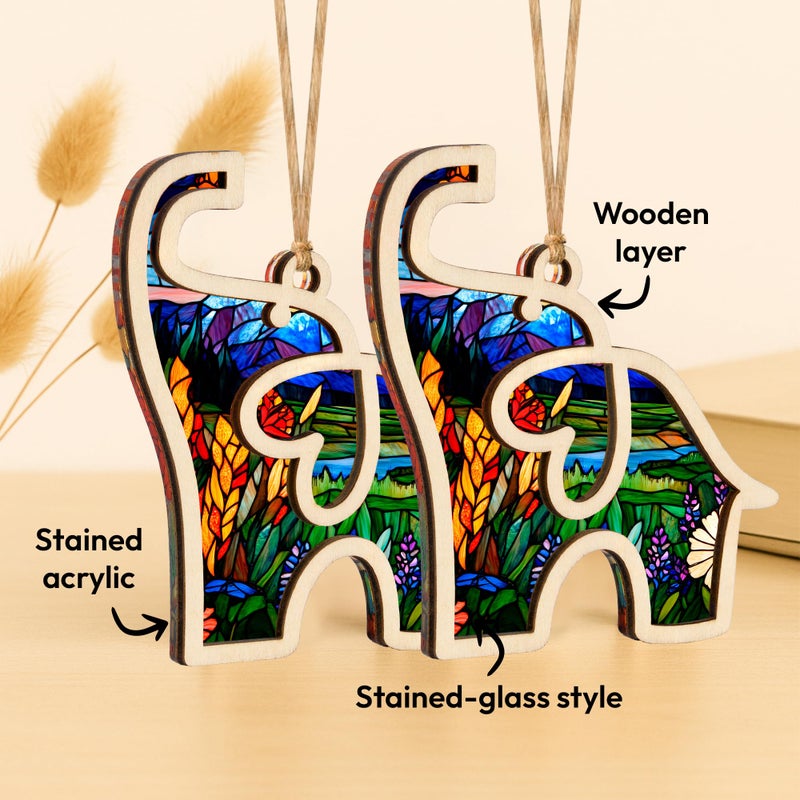 Sensemory Best Friend Birthday Gifts For Women  Friendship Elephant Ornament With Story Card  Friendship Gifts For Women  Birthday Presents For Best Friends Sisters Special Bond Decor  Suncatcher (Set 3 Purple) - Image 4