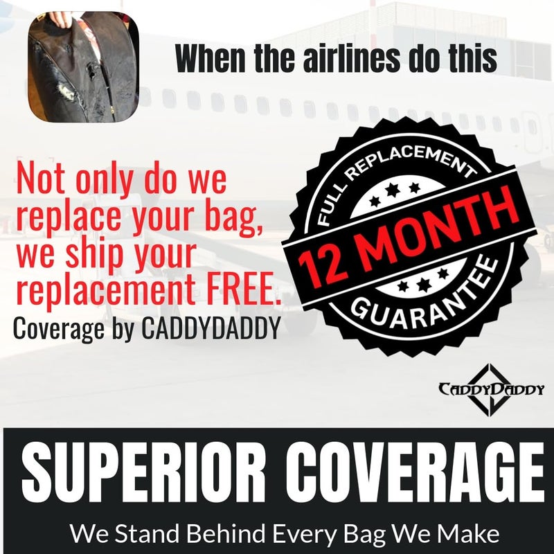 CaddyDaddy Golf Constrictor 2 Travel Cover (Black/Grey) - Image 2
