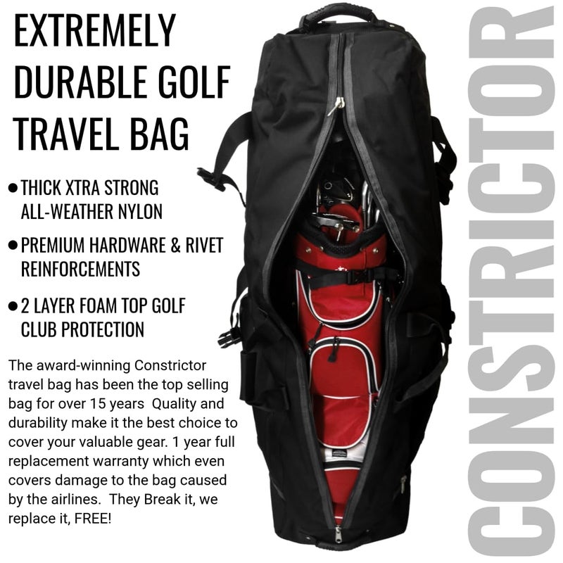 CaddyDaddy Golf Constrictor 2 Travel Cover (Black/Grey) - Image 4