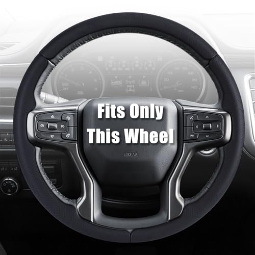 Aimato Customized Steering Wheel Cover for Chevy Silverado 1500 2019-2026/2500 3500 2020-2026/Blazer 2019-2025/Suburban Tahoe 2021-2024,Thin,Anti-Slip,Scratch-Resistant Car Accessory for Chevrolet - Image 1