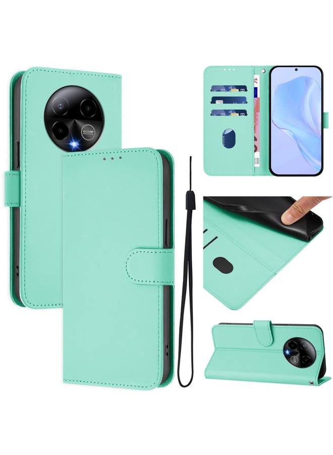 Case For BLU Bold K50 Skin Feel Solid Color Leather Phone Case with Lanyard