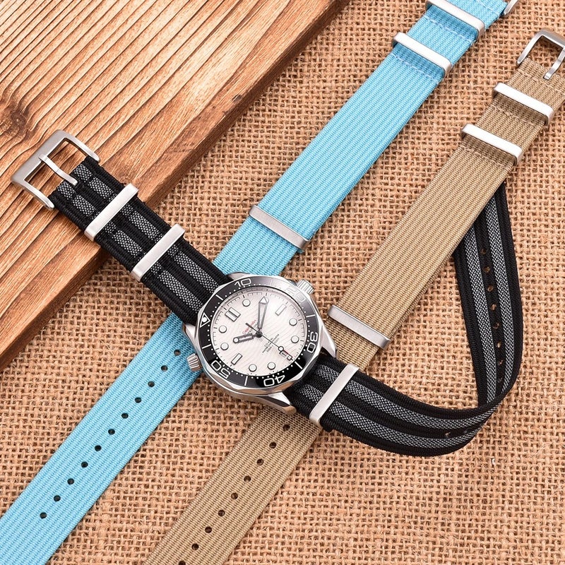 Bluejw High Density Ballistic Ribbed Nylon Watch Strap Replacement – Durable 18mm 20mm 22mm Nylon Watch Band to Replace the Watch Strap - Image 2
