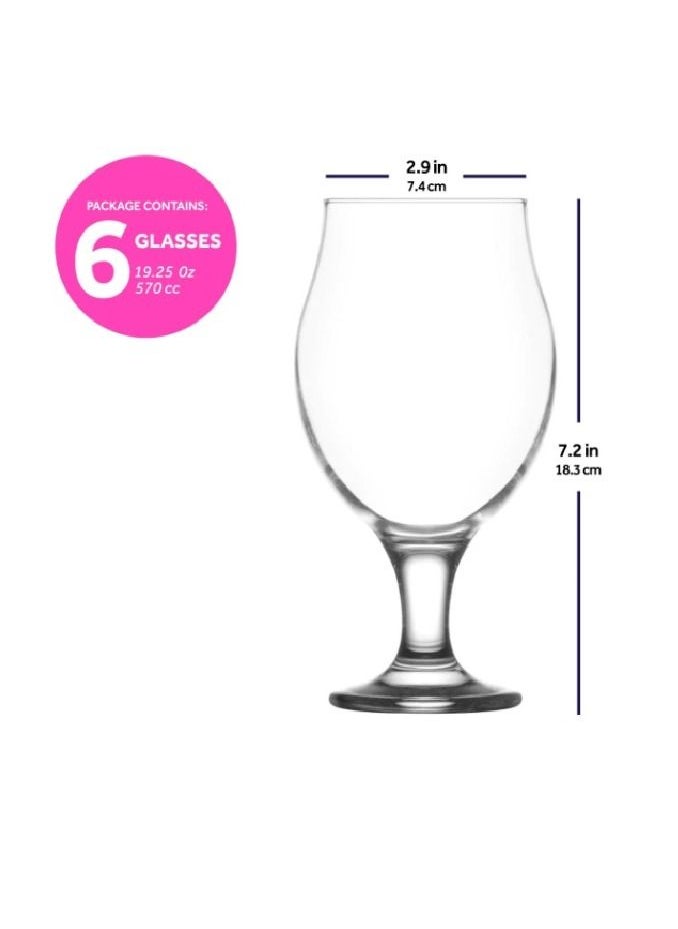 LAV 6-Piece Angelina Beer Glass 570 ml  - Image 3