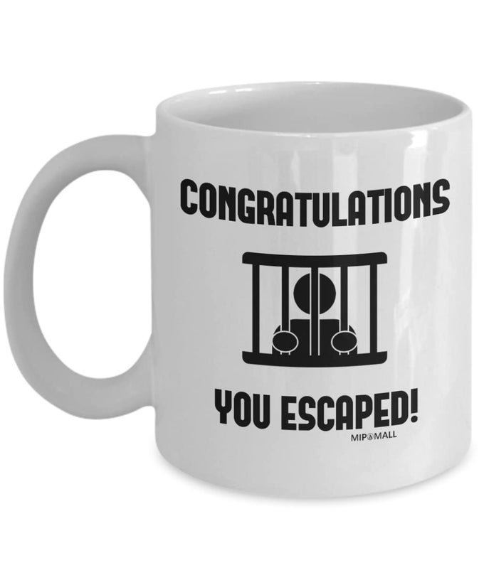 LEAVING GIFTS MUGS FOR COLLEAGUES BOSS MEN WOMEN FUNNY WORK CHRISTMAS PRESENTS FOR NEW JOB TRAITOR CONGRATULATIONS YOU ESCAPED COFFEE CUP MG0001