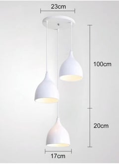 SP SUPER POWER Vintage Ceiling Light Fixture Industrial Pendant Light Iron Metal Hanging Lamp for Kitchen Island Dining Room Living Room Bedroom (White,3-Light)  - Image 2