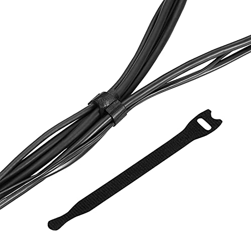 Trilancer 100Pk Reusable Cable Ties Cable Straps, Trilancer 6''x0.47'' Thin Wire Cord Organization Ties with Hook and Loop for Home, Office and Data Centers(Black) - Image 5