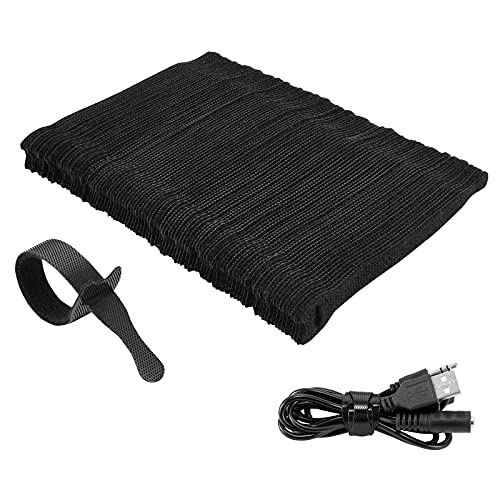Trilancer 100Pk Reusable Cable Ties Cable Straps, Trilancer 6''x0.47'' Thin Wire Cord Organization Ties with Hook and Loop for Home, Office and Data Centers(Black) - Image 1