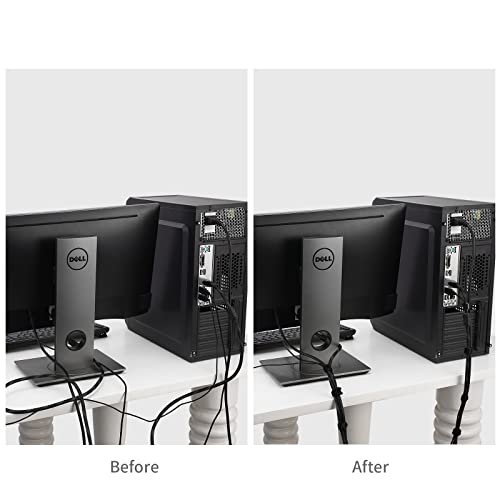 Trilancer 100Pk Reusable Cable Ties Cable Straps, Trilancer 6''x0.47'' Thin Wire Cord Organization Ties with Hook and Loop for Home, Office and Data Centers(Black) - Image 3