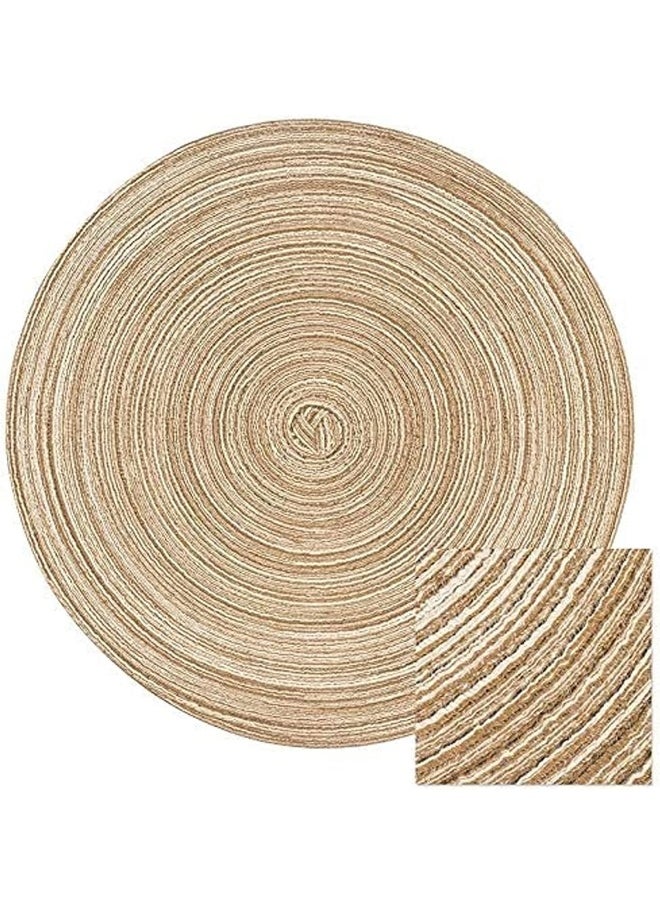 sulfar Sulfar Round Braided Placemats Set of 5PCS Round Table Mats Woven Heat Resistant Table Mats for Dining Tables  - Image 4