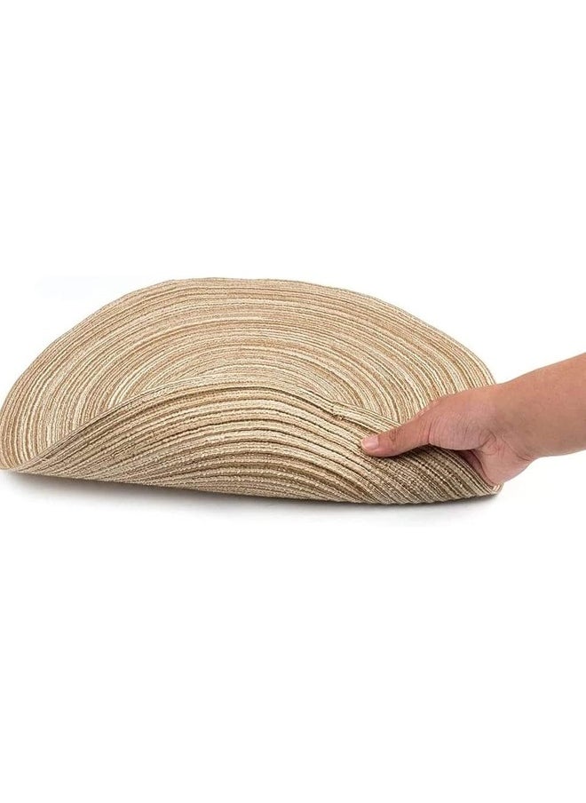 sulfar Sulfar Round Braided Placemats Set of 5PCS Round Table Mats Woven Heat Resistant Table Mats for Dining Tables  - Image 3