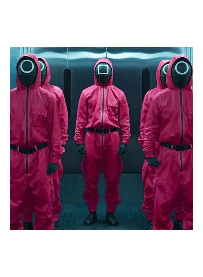 NIBEMINENT Squid Game Cosplay Jumpsuit With Belt+Gloves+Masks - L, 175-185cm  - Image 4