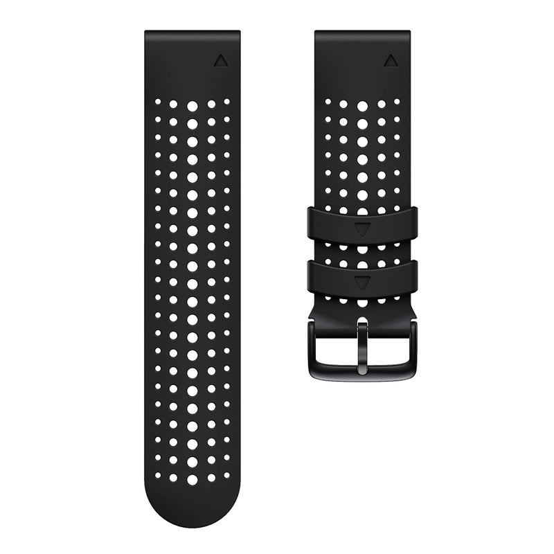ANCOOL for Fenix 5X Watch Band/Fenix 6X Pro Watch Band/Fenix 7X Watch Band 26MM Silicone Watch Band Replacement for Fenix 6X/Fenix 5X Plus/Fenix 7X Pro(Black/Yellow) - Image 3