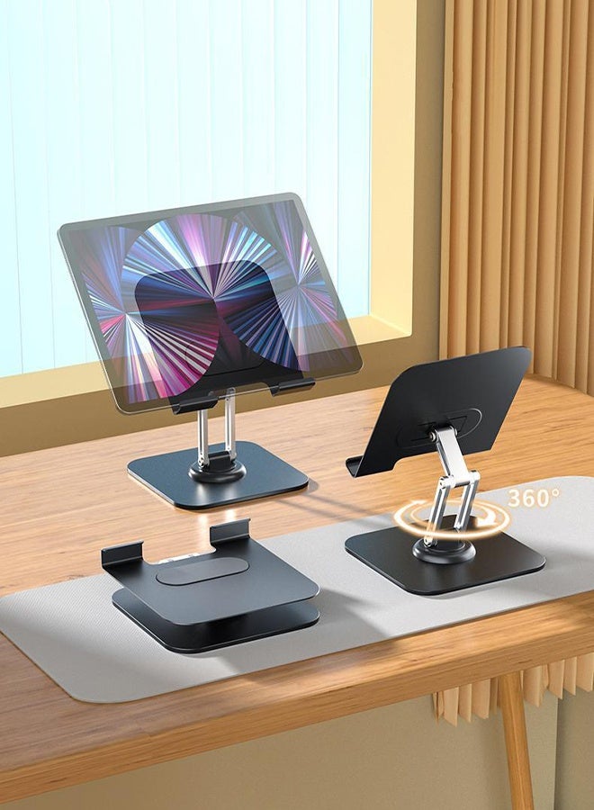 Tablet Holder Stand，Adjustable Tablet Stand for Desk,360° Rotatable Mobile Phone Holder，Strong Load-Bearing Capacity，Anti slip and Foldable，Compatible with Multiple Sizes of Phones and Tablets - Image 1