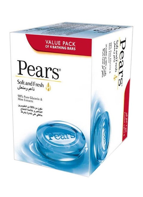 Pears Soft And Fresh Soap Pack Of 4 125g