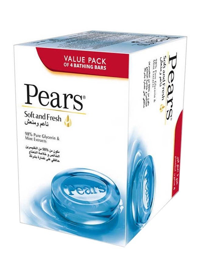 Pears Pears Soft And Fresh Soap Pack Of 4 125g 