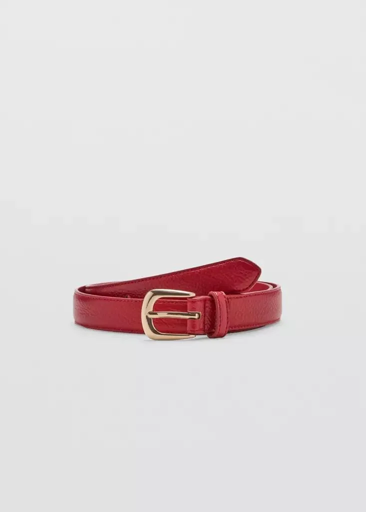 Leather-Effect Belt With Metal Buckle