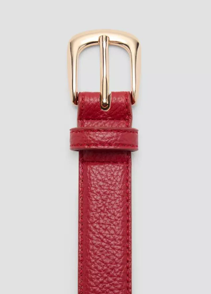 Mango 70-ROJO Leather-Effect Belt With Metal Buckle for Women | Best Price UAE