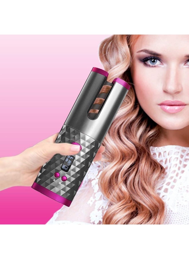 FDTY Cordless Automatic Hair Curler ,ortable Ceramic Rotating Curling Iron with  Temperature , Timer Settings,Wireless Auto Curling Wand for Effortless Styling - Image 4