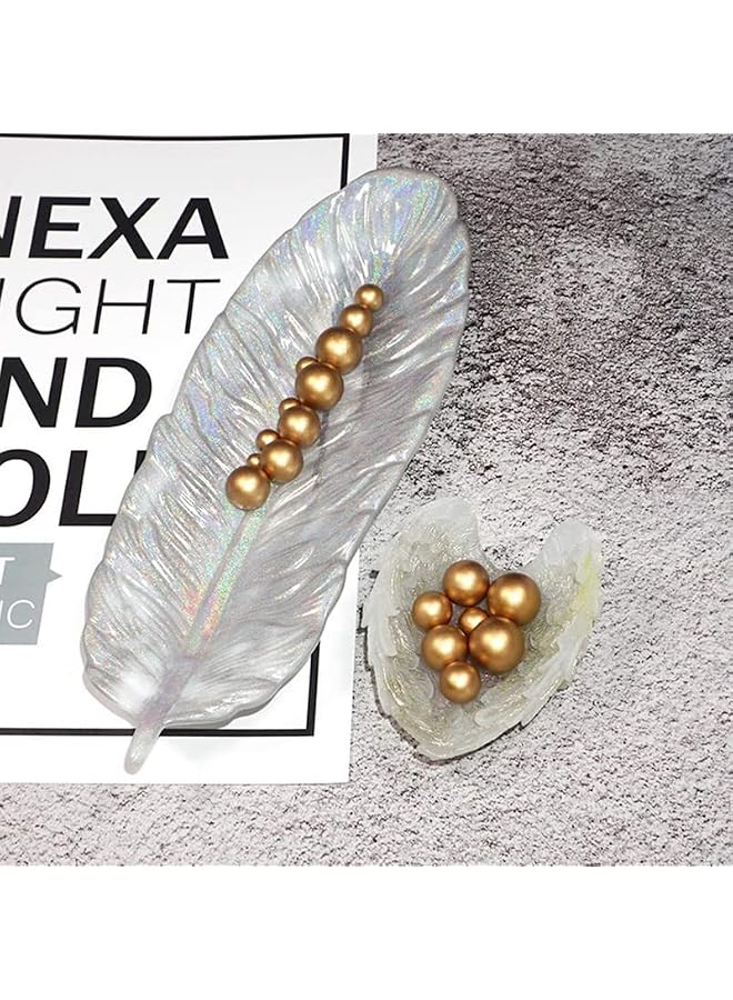 S-TOP Feather Wings Dish Diy Crystal Resin Epoxy Feather Wings Plate Dish Decoration Desktop Storage Mirror Silicone Mold - Image 3