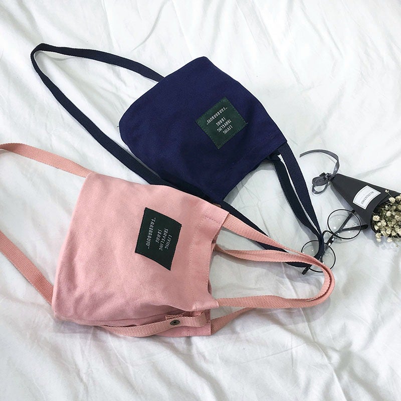Simple All-Match Bucket Bag 2023 New Japanese And Korean Fashion Canvas Solid Color Shoulder Bag Crossbody Bag Fashion Women'S Bag - Image 4