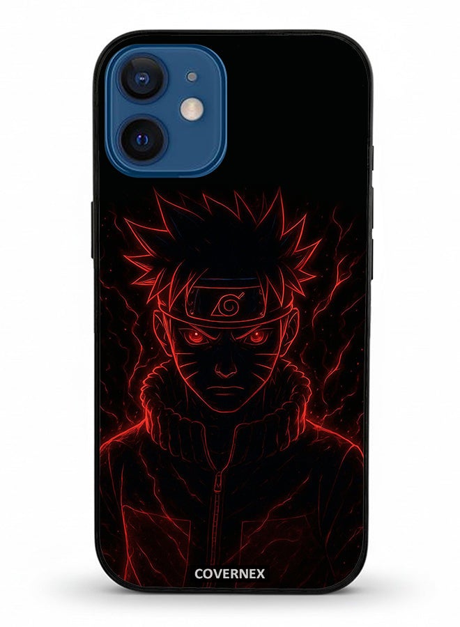 Covernex Apple iPhone 12 Mini Protective Case Cover Printed Featuring Naruto Shippuden Glow Affect Ninja - Image 2